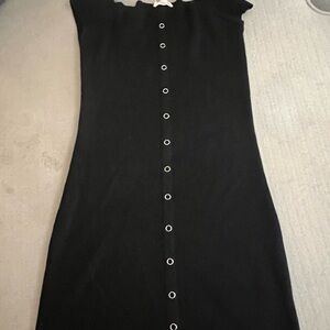 Elegant Black Button-Down Dress